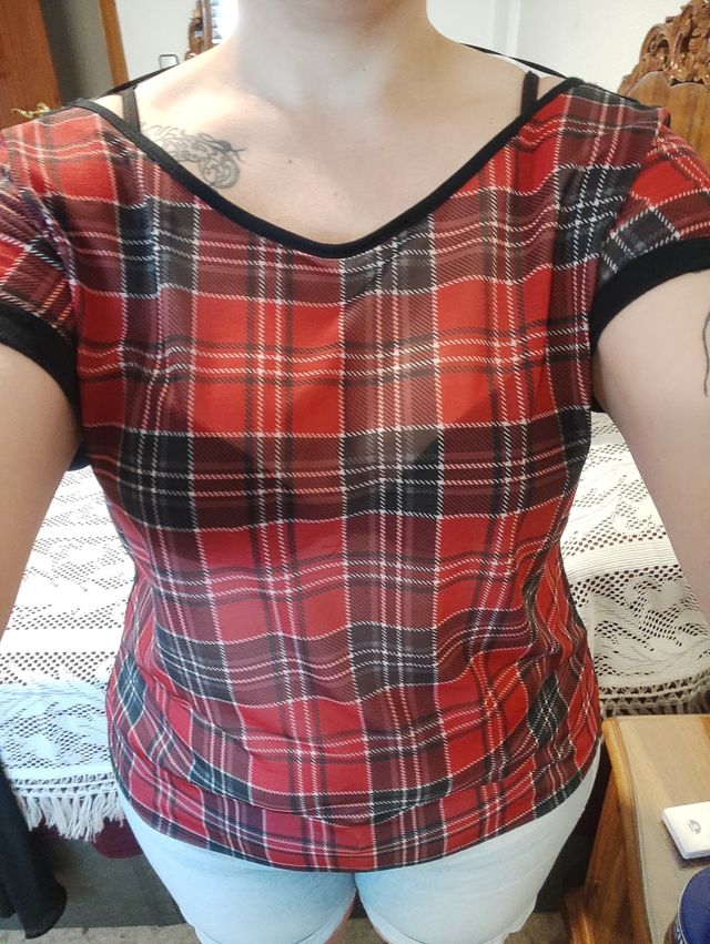 Camisa cuadros transparente 