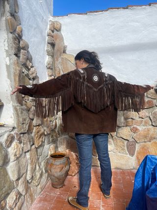 Cazadora piel Indio Americana