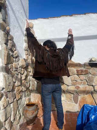 Cazadora piel Indio Americana