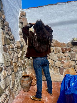 Cazadora piel Indio Americana