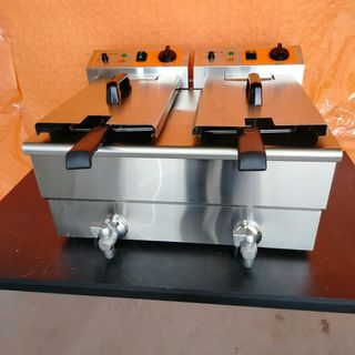 🔲 Freidora Eléctrica 8+8 Lts con Grifo Caterina