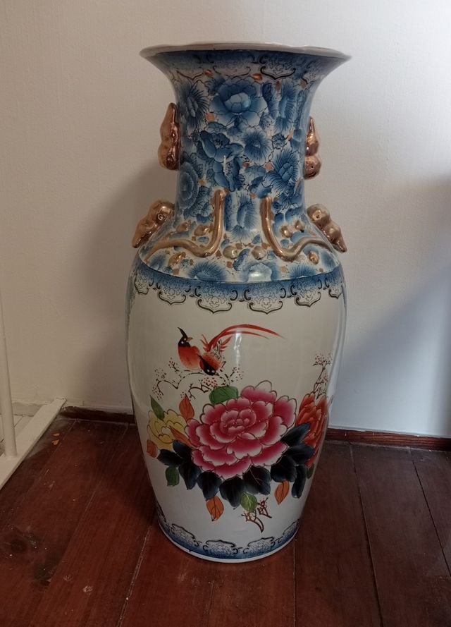 Jarrón oriental grande pintado a mano – decoración