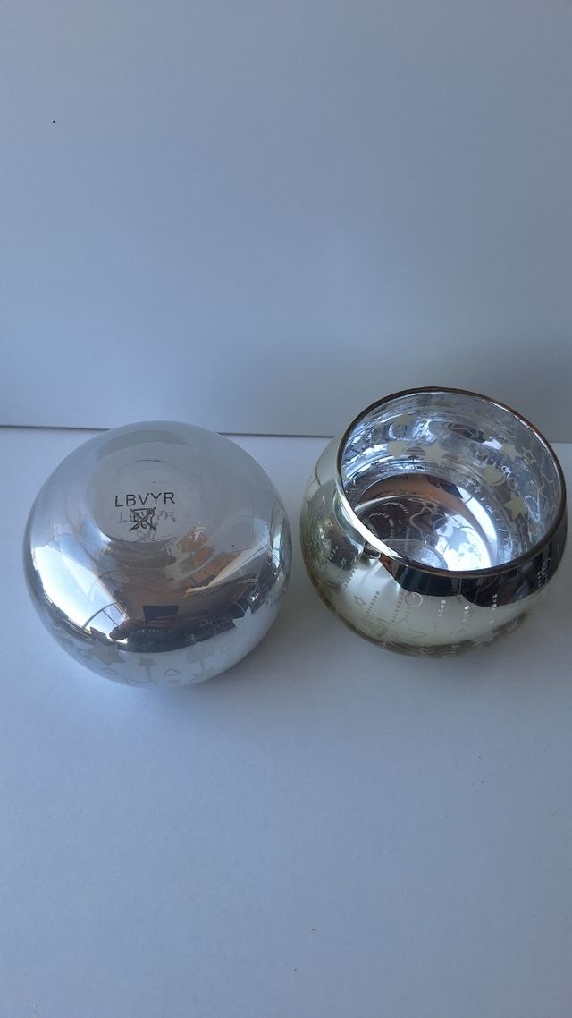 Juego 2 Portavelas cristal mercurio