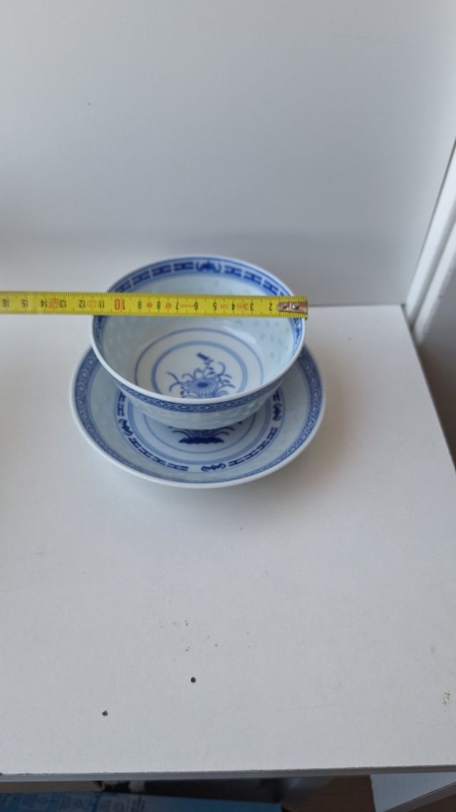 Cuenco porcelana China + plato+ cuchara