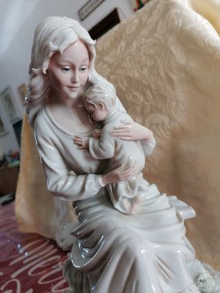 Madonna e bimbo statua statuina