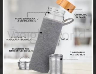 Bottiglia borraccia con infusore bpa free