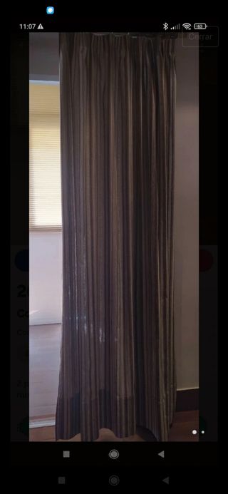 Cortinas de rayas marronrs