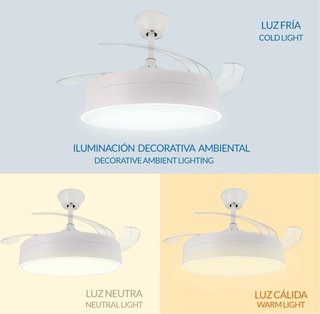Ventilador de techo con lampara led