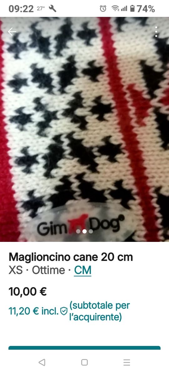 Maglioncino cane piccolo
