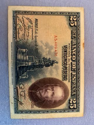 Billete 25 pesetas