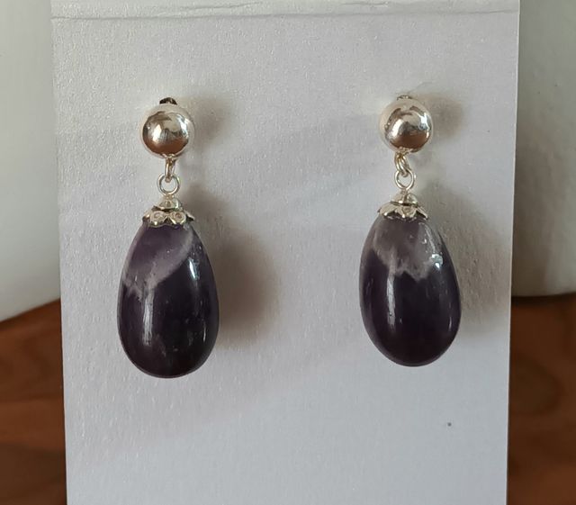 Pendientes de amatista y plata