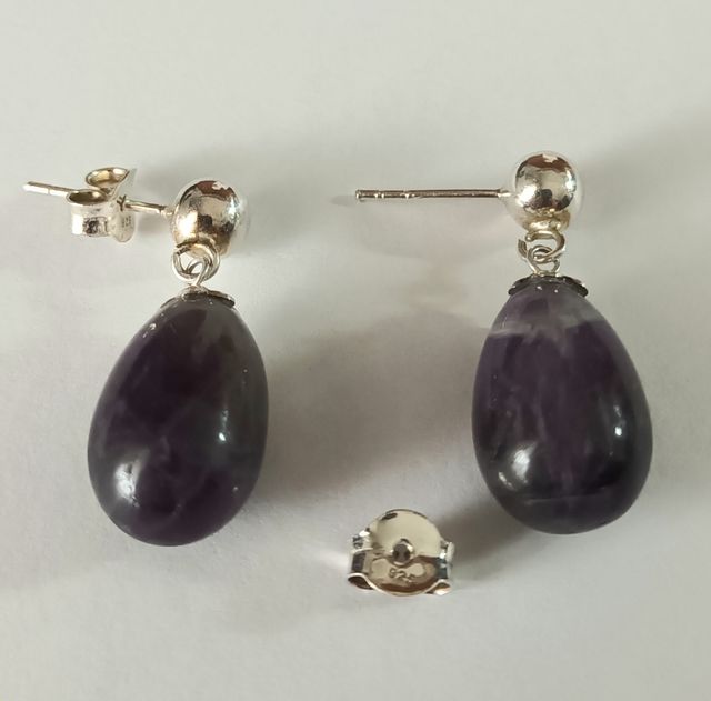 Pendientes de amatista y plata