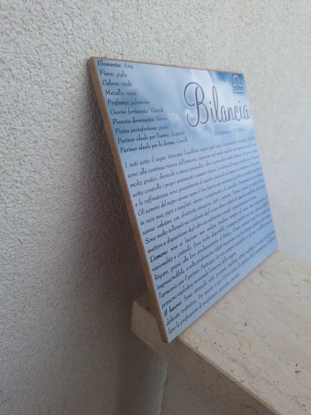 Quadretto segno zodiacale Bilancia