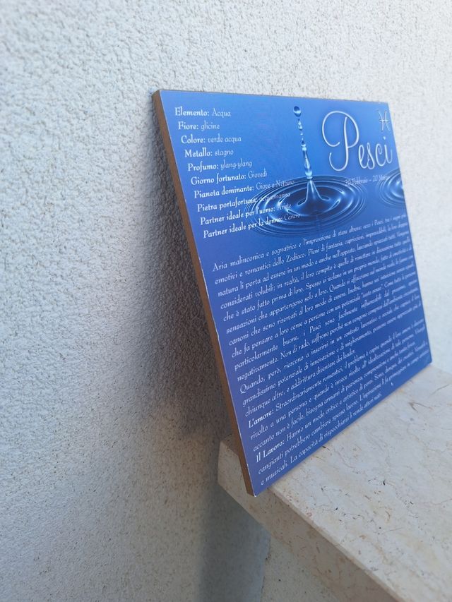Quadretto segno zodiacale Pesci