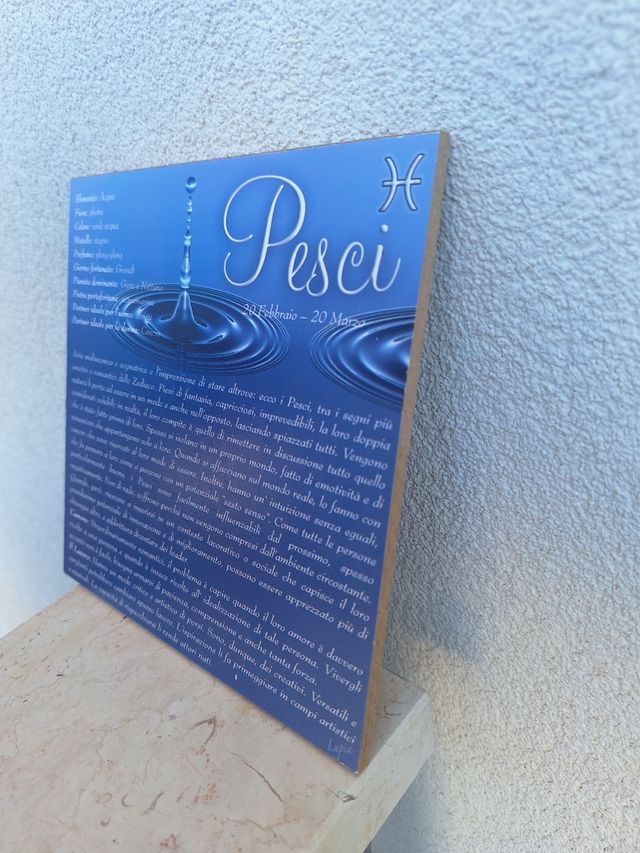 Quadretto segno zodiacale Pesci