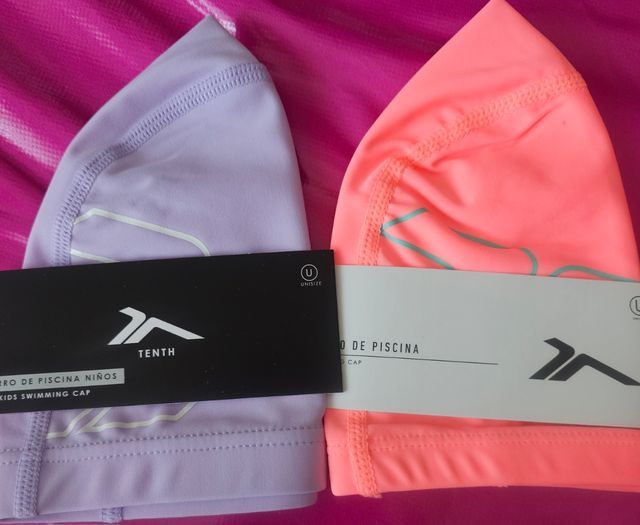 2 gorros de piscina para niños marca tenth