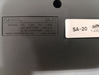 CASIO TONE BANK SA-20 CON CAJA Y ALIMENTADOR