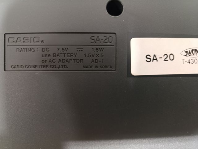 CASIO TONE BANK SA-20 CON CAJA Y ALIMENTADOR