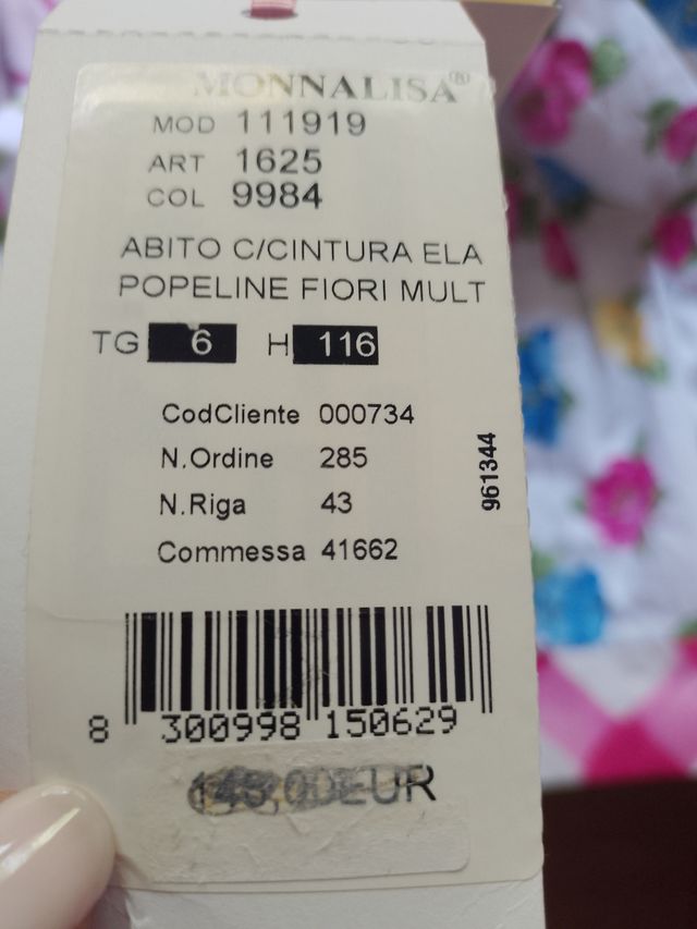 Vestido de niña marca Monnalisa 
