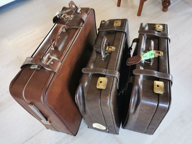 3 valige anni 50/60 in pelle