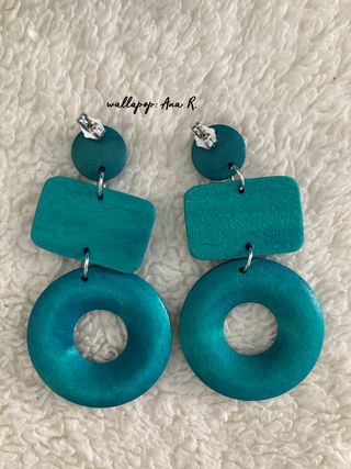 Pendientes y ramillete de flamenca verde turquesa