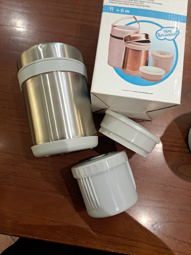 Termo papillero de acero con bolsa