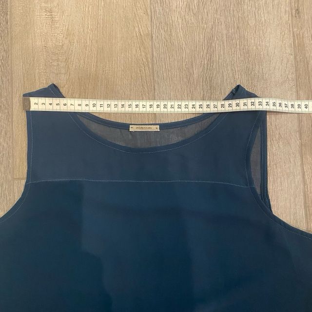 Canotta donna blu navi scuro cn fondo assimettico