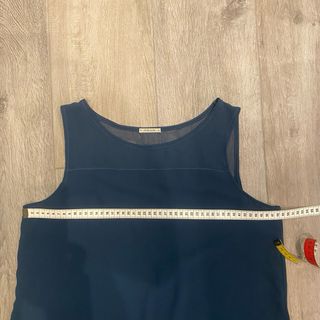 Canotta donna blu navi scuro cn fondo assimettico