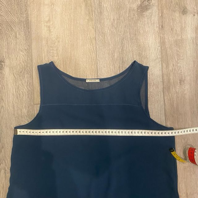 Canotta donna blu navi scuro cn fondo assimettico