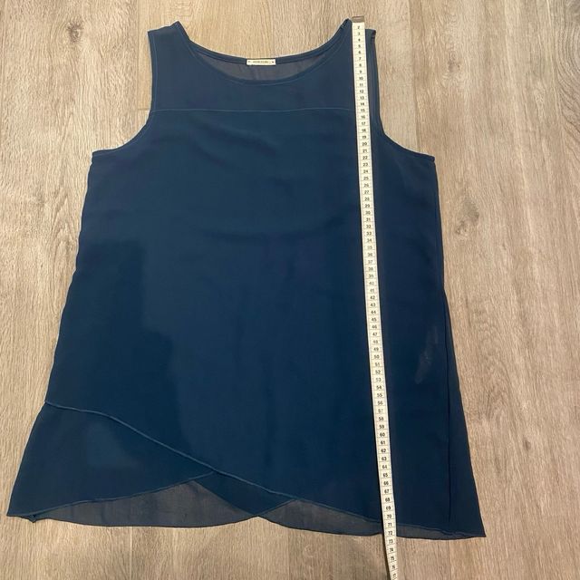 Canotta donna blu navi scuro cn fondo assimettico