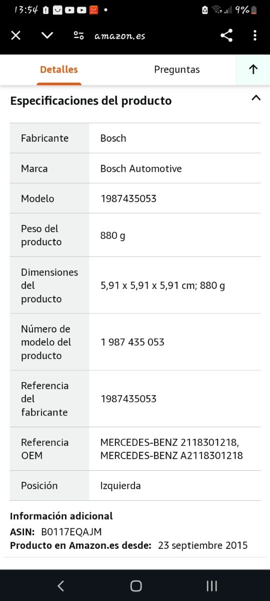 🚘Filtro partículas doble mercedes benz🚗