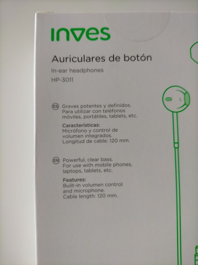 Auriculares de botón Inves