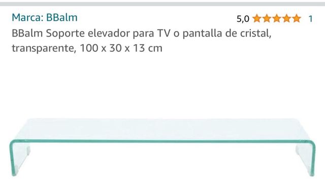 Elevador TV de vidrio transparente 100x30x13