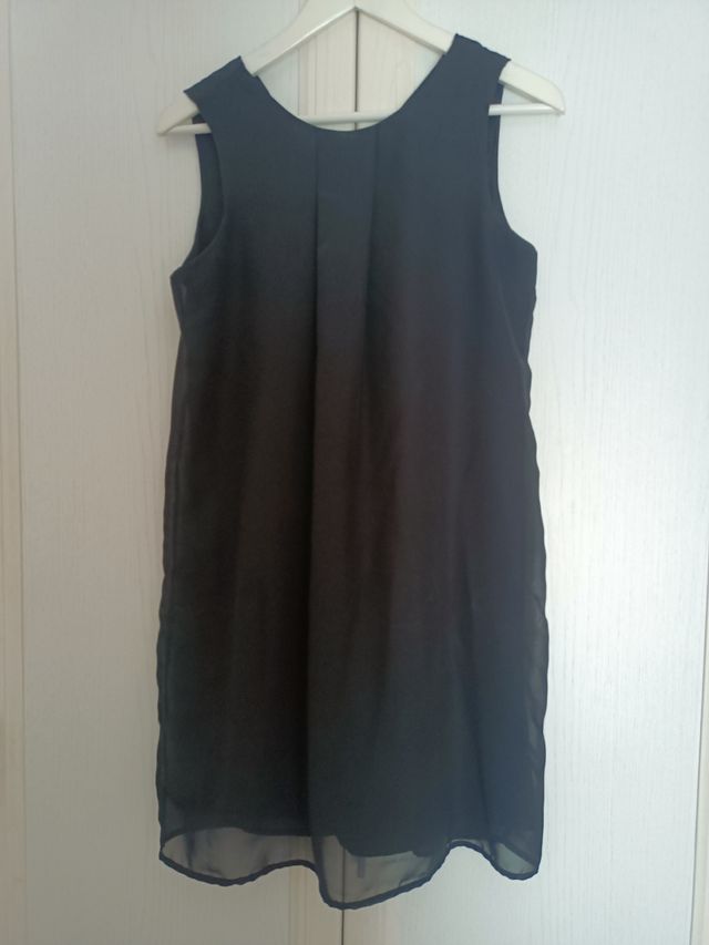 Vestito nero giromanica semitrasparente