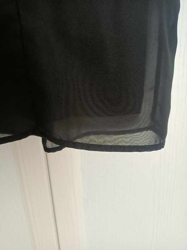 Vestito nero giromanica semitrasparente