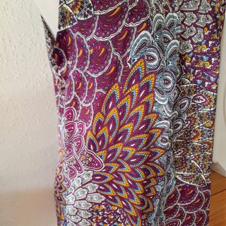 Natura Vestido Estampado Plumas Pavo Real 38-40.