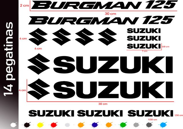 14 Pegatinas SUZUKI BURGMAN