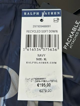 Ralph Lauren abrigo plumas mujer XL