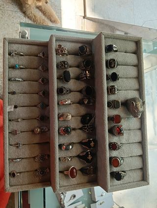 Anillos plata hombre con gemas 