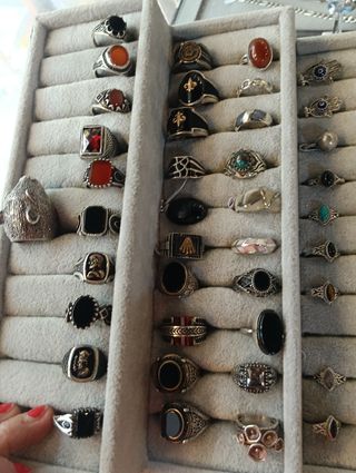 Anillos plata hombre con gemas 