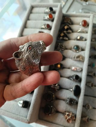 Anillos plata hombre con gemas 
