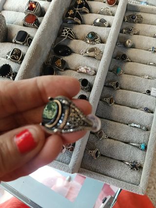 Anillos plata hombre con gemas 