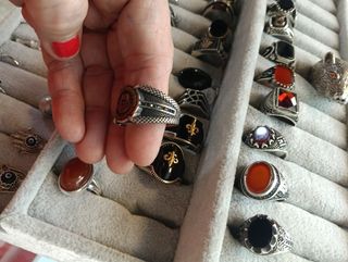 Anillos plata hombre con gemas 