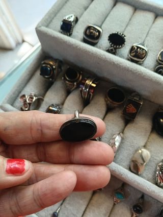 Anillos plata hombre con gemas 