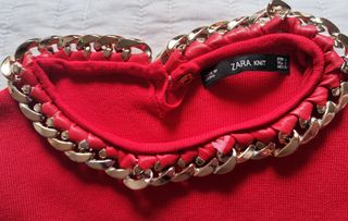 Canotta gioiello rossa Zara Knit tg S