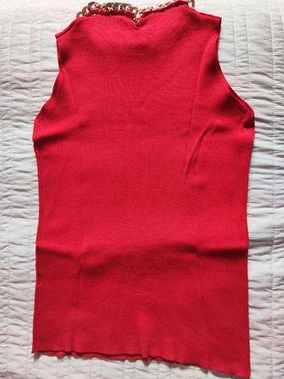Canotta gioiello rossa Zara Knit tg S