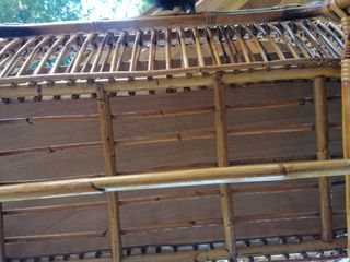 Culla vintage neonato in vimini con rotelle