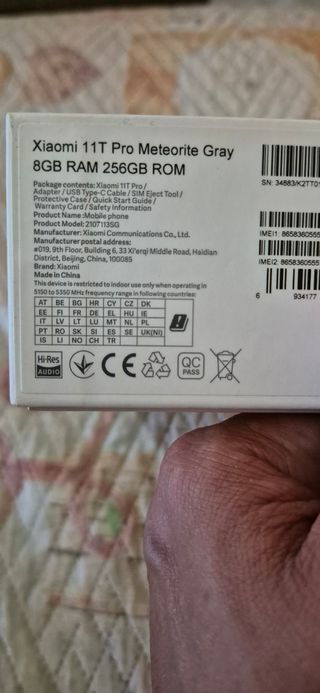 Cellulare XIAOMI 11 t pro 256gb 