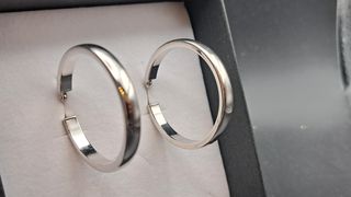 Pendientes de Oro 14K Blanco Aros