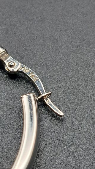 Pendientes de Oro 14K Blanco Aros